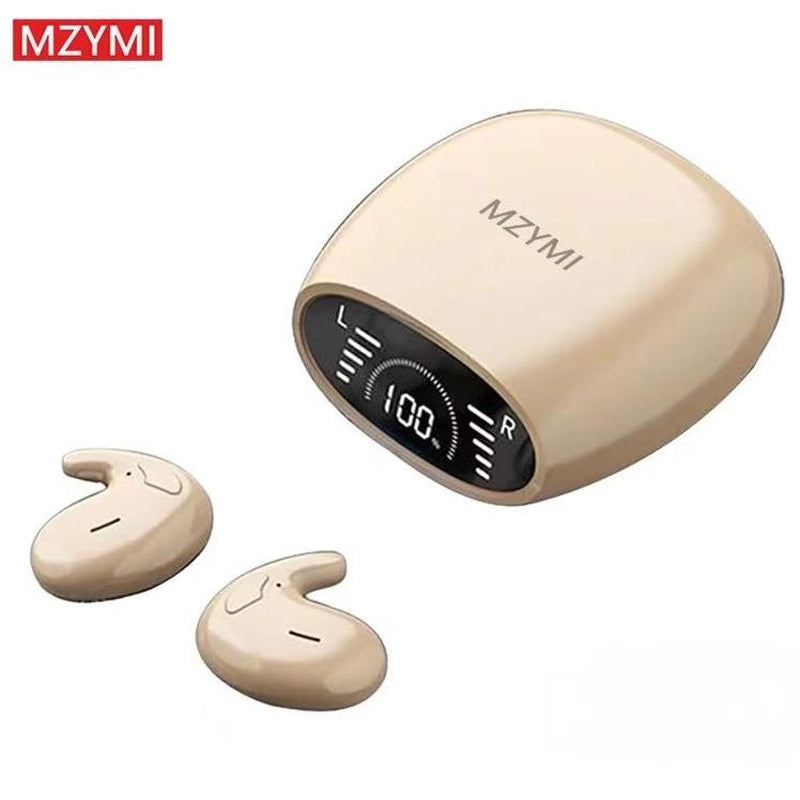 Wireless Sleep Headphones Noise Reduction Hifi Audio LED Digital Charging Silicone Workout Earbuds Mic Automatic Sports Earphones