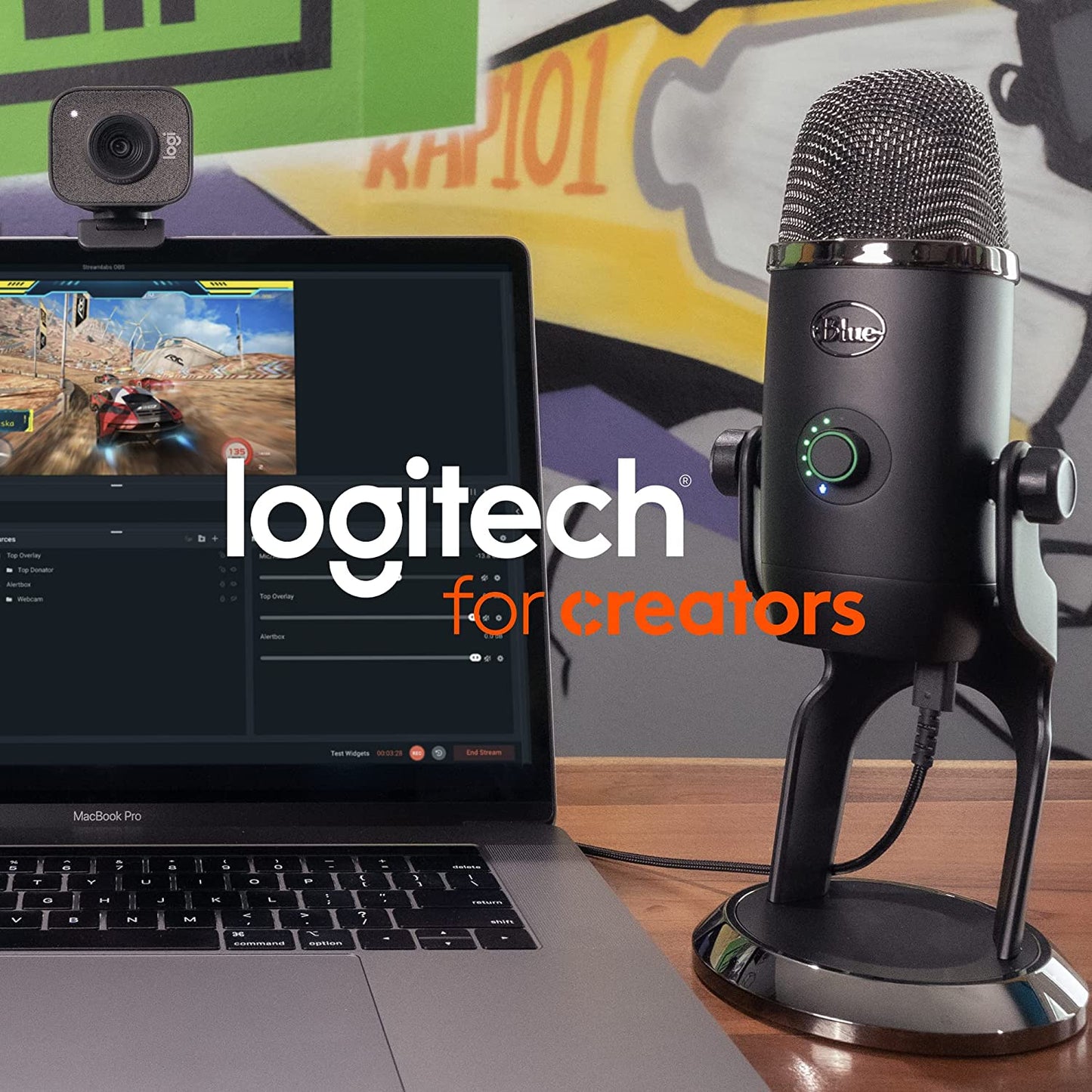 Logitech Creators Yeti USB Microphone for Gaming, Streaming, Podcast, Youtube, Discord, PC, Studio Sound, Plug & Play-Midnight