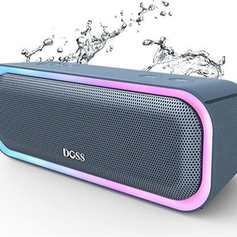 DOSS Soundbox Pro Bluetooth Speaker with 20W Stereo Sound Active Extra Bass IPX6 Waterproof TWS Multi-Colors Lights Audio Party Smartphone Speaker Protection Charging Button-Outdoorfun