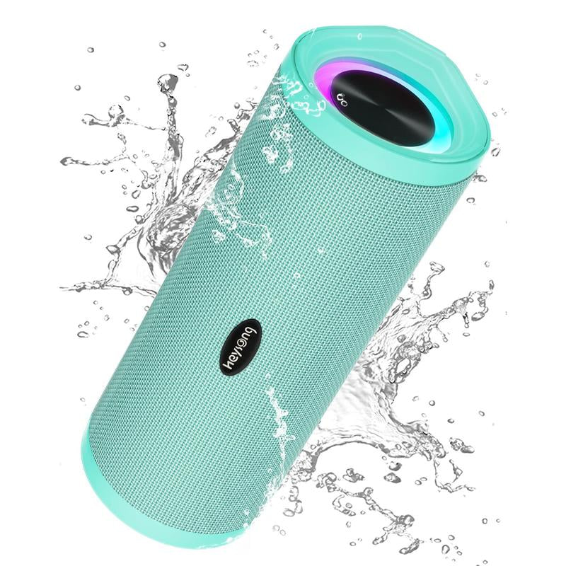 HEYSONG REVERB Waterproof Bluetooth Speaker, Portable Wireless Outdoor Speaker with Stereo Sound, IPX7 Speaker for Pool, Shower, Audio Playback on Smartphones, Beach Accessories, Gifts for Men and Women
