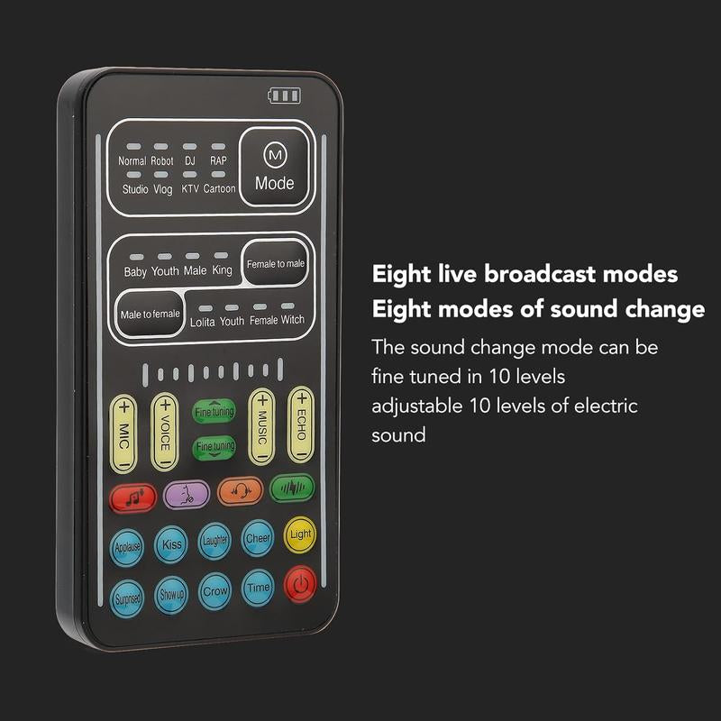 I9 Voice Changer Sound Card Portable Handheld Microphone Voice Changer
