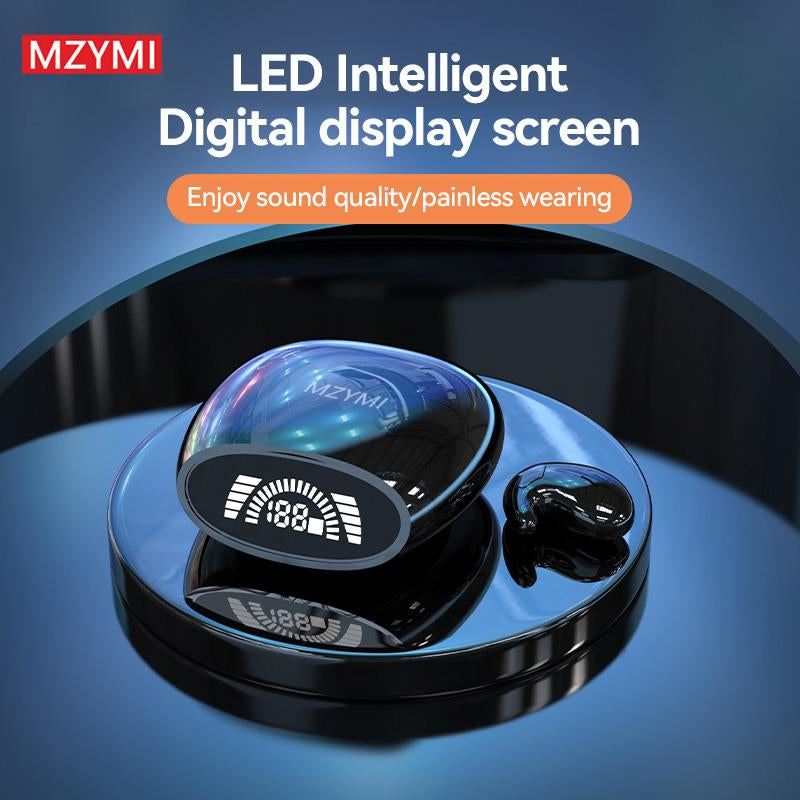 Wireless Sleep Headphones Noise Reduction Hifi Audio LED Digital Charging Silicone Workout Earbuds Mic Automatic Sports Earphones