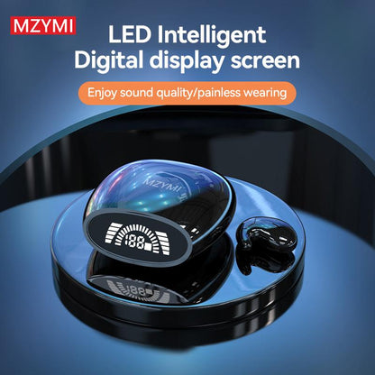 Wireless Sleep Headphones Noise Reduction Hifi Audio LED Digital Charging Silicone Workout Earbuds Mic Automatic Sports Earphones