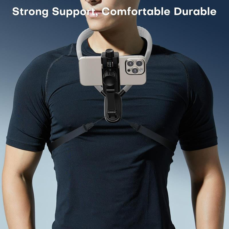 POV Neck Phone Holder - Compatible with All Smartphone Accessories, Black Phone Holder, Pov/Vlog Hands-Free Design