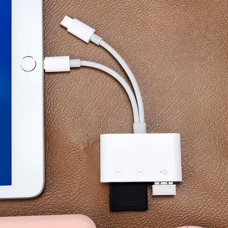 3 in 1 SD & TF Card Reader, 1 Count USB 3.0 Type-C Card Reader, Multifunctional Card Reader for Iphone Android Smartphone, Phone Accessories