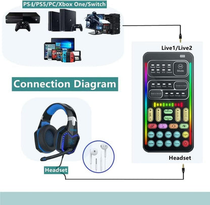 I9 Voice Changer Sound Card Portable Handheld Microphone Voice Changer