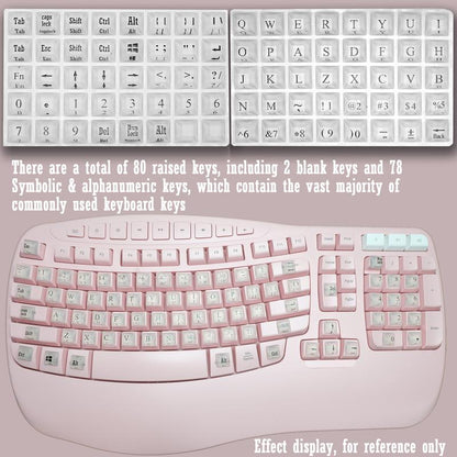 80 Pcs Self-Adhesive PC Keyboard Keys for Long Nails Typing and Gaming, ​​Anti-Damage Symbolic and Alphanumeric Keys for Nail-Art
