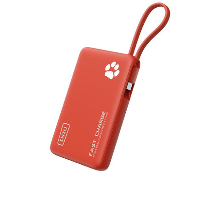 INIU Pawgo 45W Power Bank, Portable Charger, Slimmest 10000Mah Power Bank with Build in USB-C Cable, 45W PD Fast Charging USB C In&Out Battery Pack, External Phone Charger for Iphone 17 16 15 14 13 12 11 Samsung S24 S23 S22 Google Compact Handy Switch 2