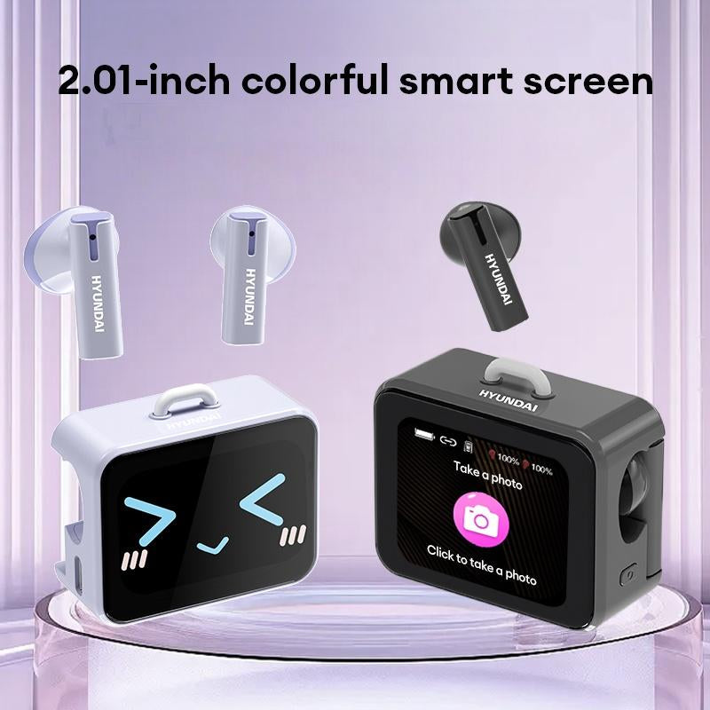 HYUNDAI C19 Multifunctional In-Ear Wireless Headphones with 2025 Bluetooth 6.0, LED Smart Screen, Find Earphones Anti-Loss Function, Hi-Fi Sound,Audio Earbuds for Music & Calls,Ideal Gift for Men & Women