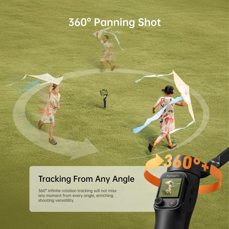 Hohem Isteady V3 Ultra NEW Gimbal,Detachable Touchscreen Remote,Advanced AI Tracking with Any App,360° Infinite Pan Tracking,Select People&Obeject on Touchscreen to Track,3-Color Fill Light,3-Axis Stabilization