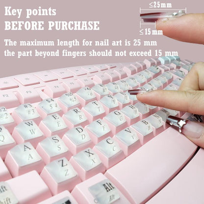 80 Pcs Self-Adhesive PC Keyboard Keys for Long Nails Typing and Gaming, ​​Anti-Damage Symbolic and Alphanumeric Keys for Nail-Art