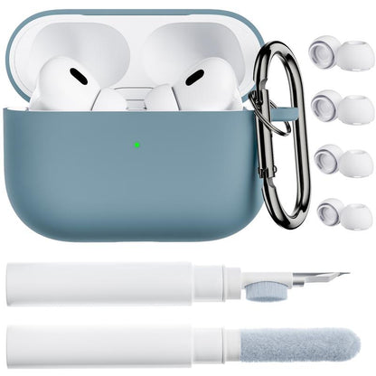 ORNARTO for Airpods Pro 2Nd/1St Generation Case with Cleaner Pen, Eartips Cover, Full Protective Soft Silicone for Airpods Pro Case 2022/2019 with Keychain, Front LED Visible Skin Cover