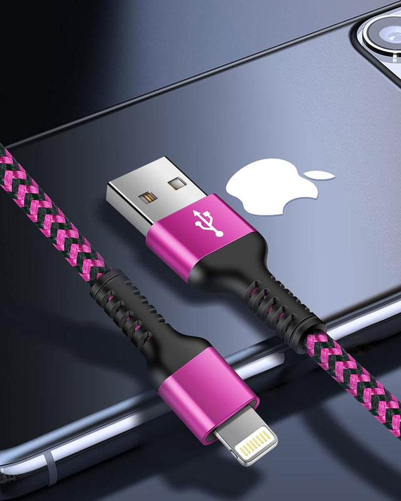 Iphone Charger Cable, [2Pack/3Ft] Apple Lightning Cord for Iphone 14 Pro Max 13 12 Pro/11/Xs/Xr/X/8 Plus/7, Ipad Mini, Ipad Air, USB-A Braided Rapid Charge Core Recharger Power Cargador Charging Connector Apple Adapter Device Fast Cellphone Electronic