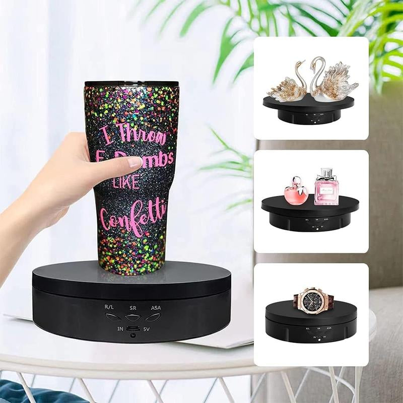 3 in 1 Rotating Display Stand with 5.9/7.08/8.66 Inch Replacement Cover, Remote Control for Photography & Video Shows Organizer, Max Load 22Lbs