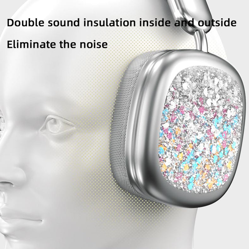 YANUQIA Wireless Headphones, Over-Ear Headphones, Hi-Fi Stereo Noise-Cancelling Headphones, Suitable for Travel, Work, Sports and Games, Built-In Microphone, Large Battery for Long-Lasting, Suitable for Iphone, Laptop, Ios/Android Bluetooth Headphones