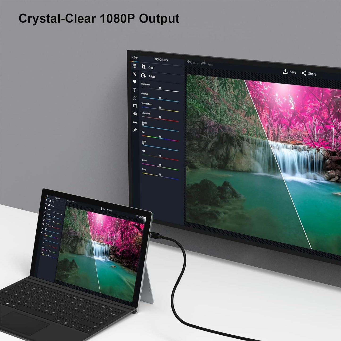 Mini Displayport to VGA Cable, 1.8M Thunderbolt to VGA Gold-Plated Cord Compatible for Macbook Air 2010-2017, Macbook Pro 2010-2015,Mac Mini 2010-2014, Surface Pro 1/2/3/4