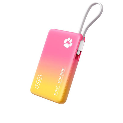 INIU Pawgo 45W Power Bank, Portable Charger, Slimmest 10000Mah Power Bank with Build in USB-C Cable, 45W PD Fast Charging USB C In&Out Battery Pack, External Phone Charger for Iphone 17 16 15 14 13 12 11 Samsung S24 S23 S22 Google Compact Handy Switch 2