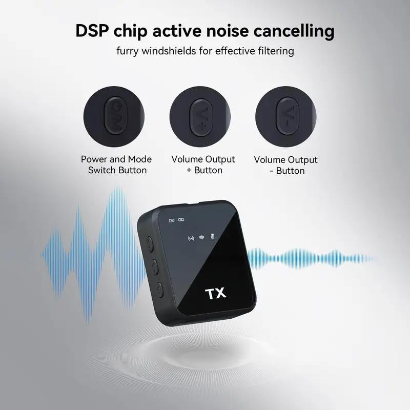 2-Pack Wireless Lavalier Microphone,Foriphone/Android/Camera,328Ft Transmission,18Hbattery Life, Mini Microphone for Recordinterview, Vlogs, Youtube