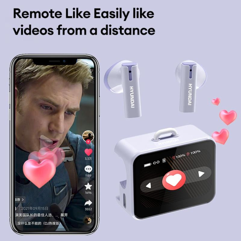 HYUNDAI C19 Multifunctional In-Ear Wireless Headphones with 2025 Bluetooth 6.0, LED Smart Screen, Find Earphones Anti-Loss Function, Hi-Fi Sound,Audio Earbuds for Music & Calls,Ideal Gift for Men & Women