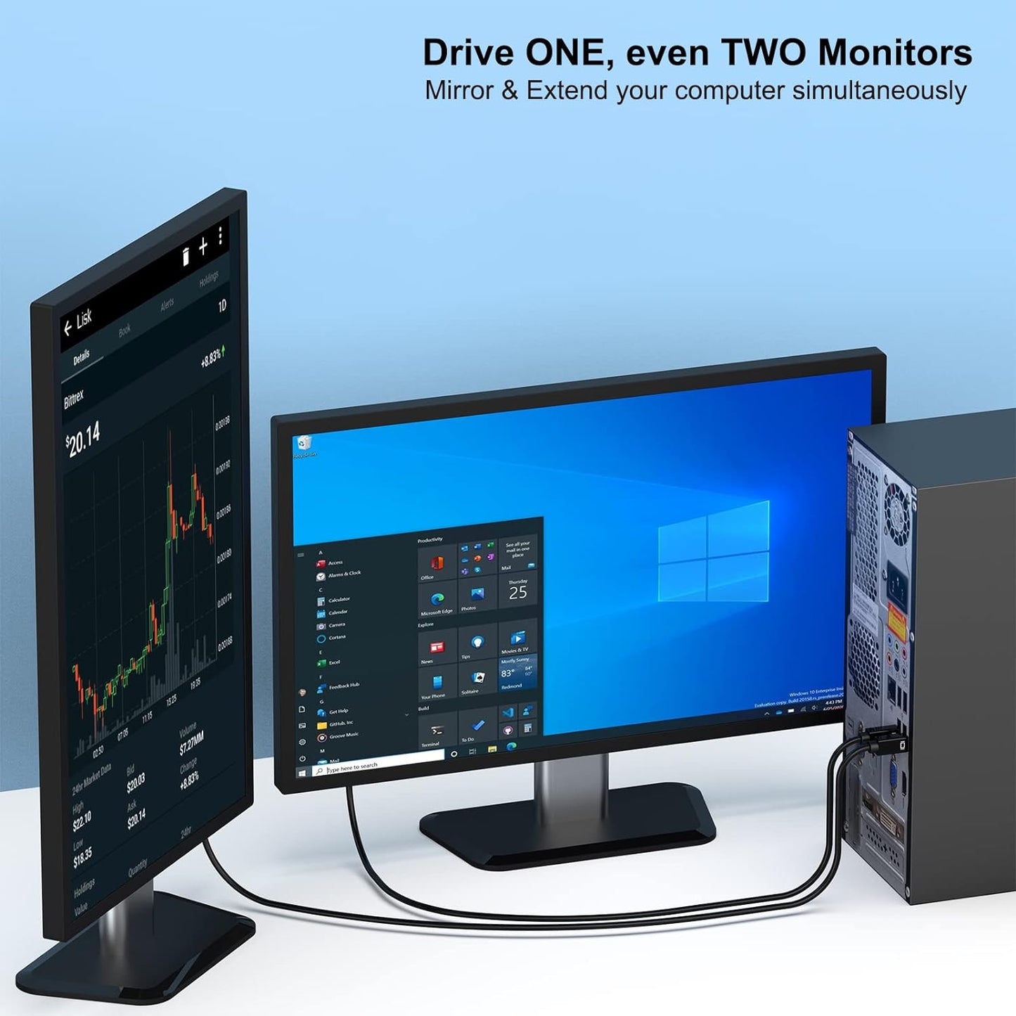 Mini Displayport to VGA Cable, 1.8M Thunderbolt to VGA Gold-Plated Cord Compatible for Macbook Air 2010-2017, Macbook Pro 2010-2015,Mac Mini 2010-2014, Surface Pro 1/2/3/4