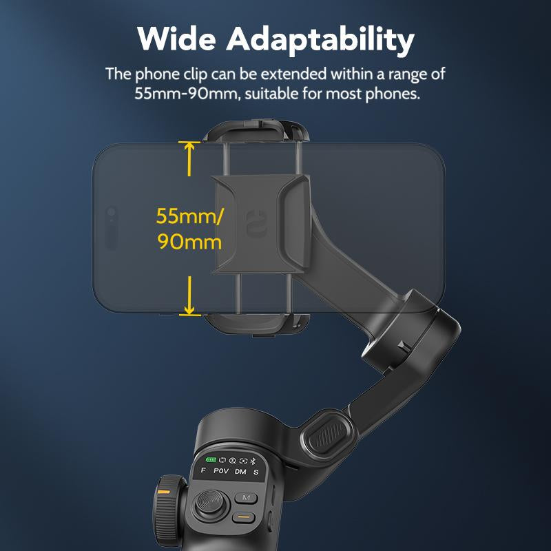 AOCHUAN Gimbal Stabilizer for Iphone, 3-Axis Smartphone Gimbal Built in 7.8' Extension Rod, Portable Gimbal Stabilizer W/Oled Display for Iphone/Android, Perfect for Tiktok Youtube Vlogging-Smart X2-2