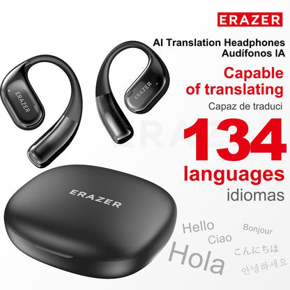 ERAZER X11 AI Translation Earbuds with APP Support 134 Languages Real Time Translate OWS Open-Ear Headphones Wireless Bluetooth 5.4 Earbuds with HD Mic Waterproof Earphones Gaming with Low Latency