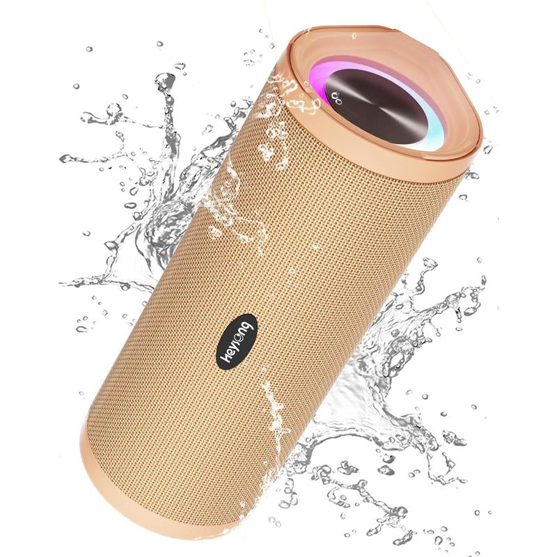 HEYSONG REVERB Waterproof Bluetooth Speaker, Portable Wireless Outdoor Speaker with Stereo Sound, IPX7 Speaker for Pool, Shower, Audio Playback on Smartphones, Beach Accessories, Gifts for Men and Women