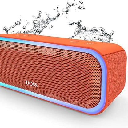 DOSS Soundbox Pro Bluetooth Speaker with 20W Stereo Sound Active Extra Bass IPX6 Waterproof TWS Multi-Colors Lights Audio Party Smartphone Speaker Protection Charging Button-Outdoorfun