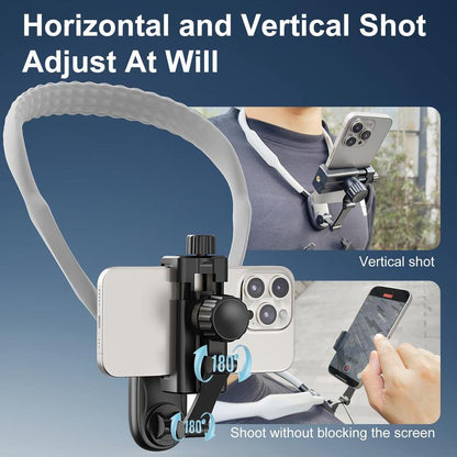 POV Neck Phone Holder - Compatible with All Smartphone Accessories, Black Phone Holder, Pov/Vlog Hands-Free Design