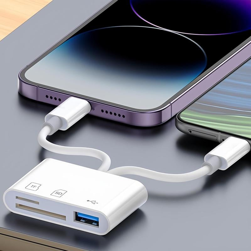 3 in 1 SD & TF Card Reader, 1 Count USB 3.0 Type-C Card Reader, Multifunctional Card Reader for Iphone Android Smartphone, Phone Accessories