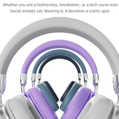 YANUQIA Wireless Headphones, Over-Ear Headphones, Hi-Fi Stereo Noise-Cancelling Headphones, Suitable for Travel, Work, Sports and Games, Built-In Microphone, Large Battery for Long-Lasting, Suitable for Iphone, Laptop, Ios/Android Bluetooth Headphones