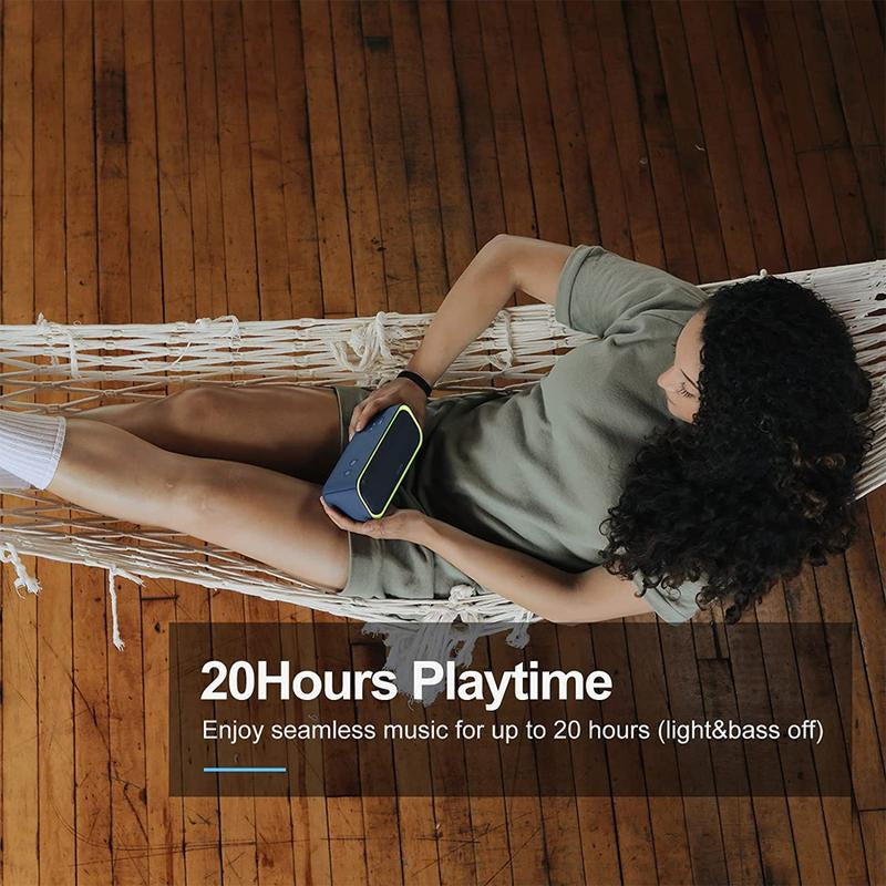 DOSS Soundbox Pro Bluetooth Speaker with 20W Stereo Sound Active Extra Bass IPX6 Waterproof TWS Multi-Colors Lights Audio Party Smartphone Speaker Protection Charging Button-Outdoorfun