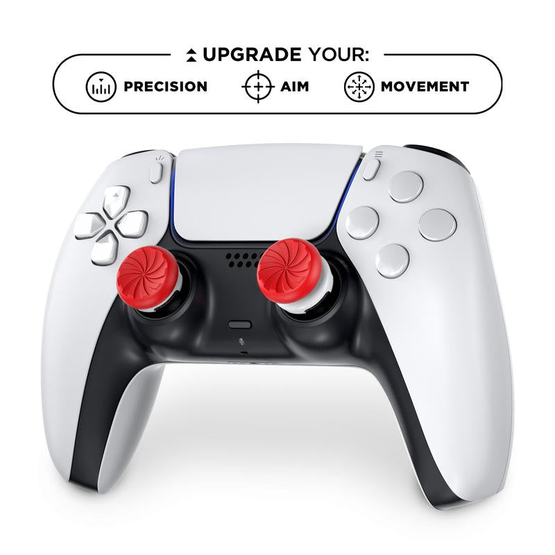 Kontrolfreek FPS Freek Inferno for Playstation 4 (PS4) and Playstation 5 (PS5) Controller | 2 Performance Thumbsticks | 1 High-Rise, 1 Mid-Rise | Red/White