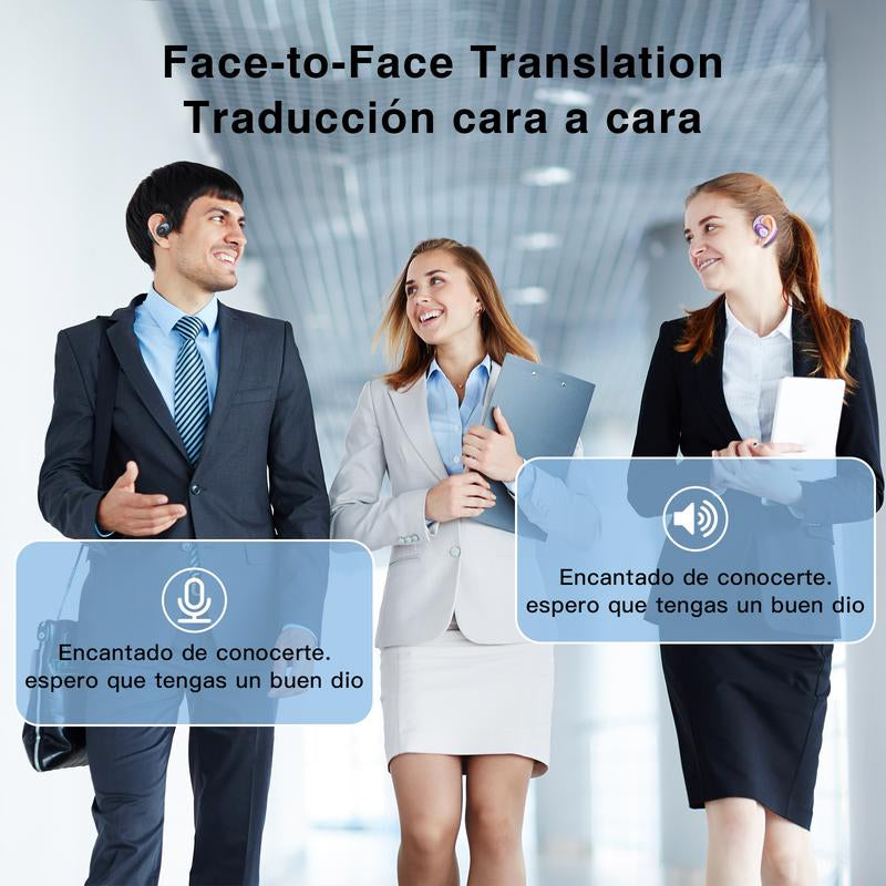 ZIHNIC S09 AI Translation Earbuds Bluetooth 5.0 Wireless Open-Ear Headphones 138 Languages Support HIFI Sound Quality Chargeable Electronic Audio Headset Chargeable Electronic Audio Headset Pink