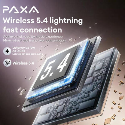 PAXA Vogbuds 5 Pro OWS Smart Voice Assistant Headset, Dynamic Stereo Sound Earbuds with ENC Call Noise Canceling Mic, Digital Battery Display