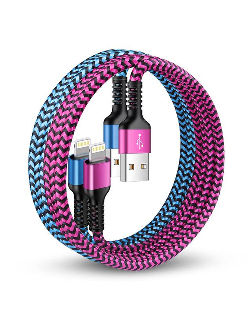 Iphone Charger Cable, [2Pack/3Ft] Apple Lightning Cord for Iphone 14 Pro Max 13 12 Pro/11/Xs/Xr/X/8 Plus/7, Ipad Mini, Ipad Air, USB-A Braided Rapid Charge Core Recharger Power Cargador Charging Connector Apple Adapter Device Fast Cellphone Electronic