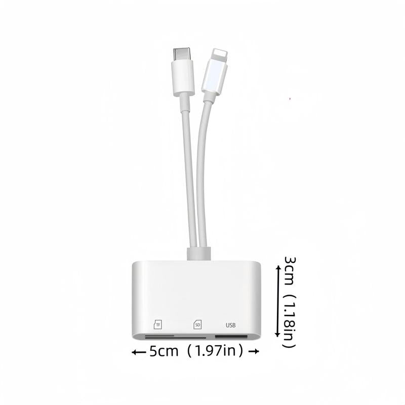 3 in 1 SD & TF Card Reader, 1 Count USB 3.0 Type-C Card Reader, Multifunctional Card Reader for Iphone Android Smartphone, Phone Accessories