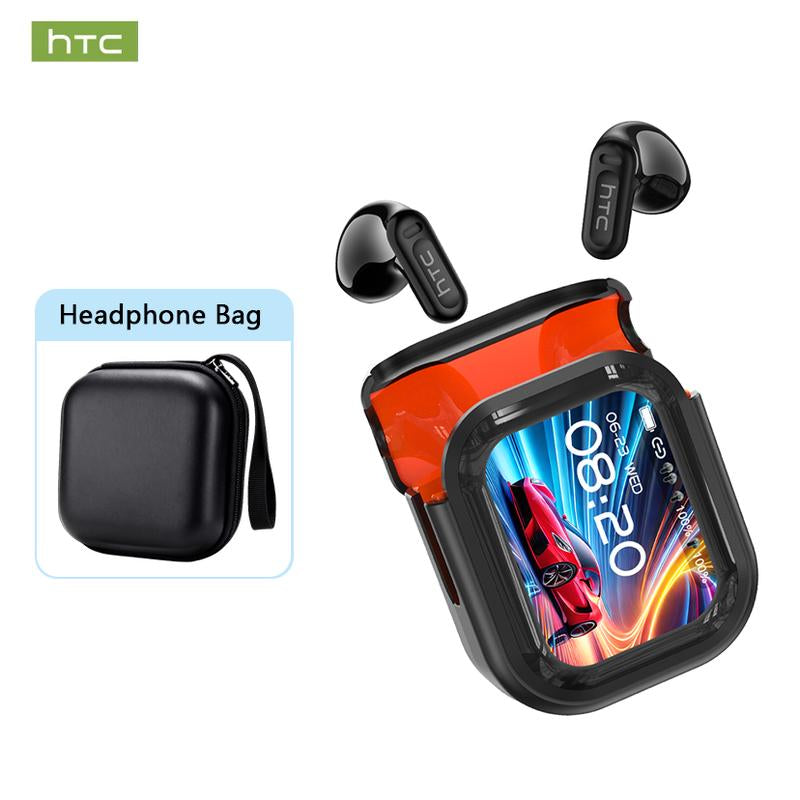 Htc AI Translation Wireless Earbuds,Translator 134 Languages Bluetooth Headphones,Lcd Full Color Display Screen Charging Case Ear Buds with MIC