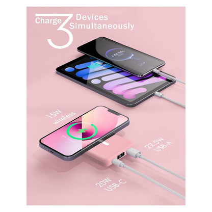 Podoru Magnetic Power Bank, 10000Mah for Magsafe Portable Battery Pack Fast Wireless Mobile Charger and USB-C Cable, for Iphone 16/15/14/13/12 Series