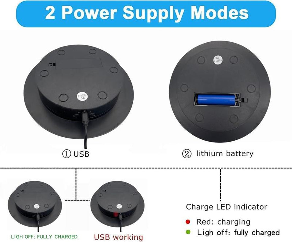 3 in 1 Rotating Display Stand with 5.9/7.08/8.66 Inch Replacement Cover, Remote Control for Photography & Video Shows Organizer, Max Load 22Lbs