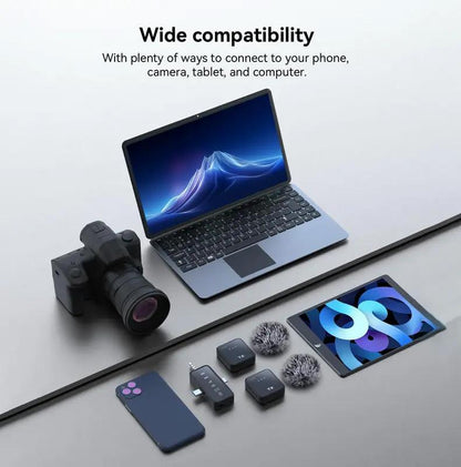 2-Pack Wireless Lavalier Microphone,Foriphone/Android/Camera,328Ft Transmission,18Hbattery Life, Mini Microphone for Recordinterview, Vlogs, Youtube