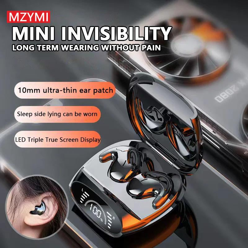 Wireless Sleep Headphones Noise Reduction Hifi Audio LED Digital Charging Silicone Workout Earbuds Mic Automatic Sports Earphones