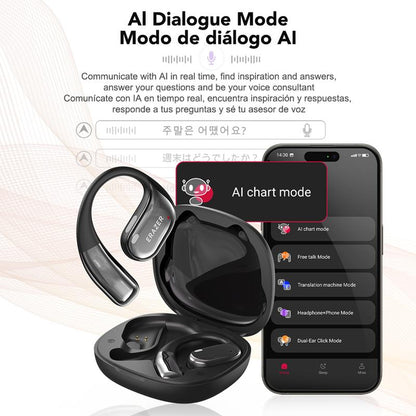 ERAZER X11 AI Translation Earbuds with APP Support 134 Languages Real Time Translate OWS Open-Ear Headphones Wireless Bluetooth 5.4 Earbuds with HD Mic Waterproof Earphones Gaming with Low Latency