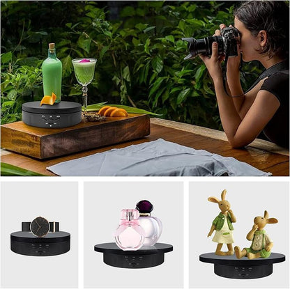 3 in 1 Rotating Display Stand with 5.9/7.08/8.66 Inch Replacement Cover, Remote Control for Photography & Video Shows Organizer, Max Load 22Lbs