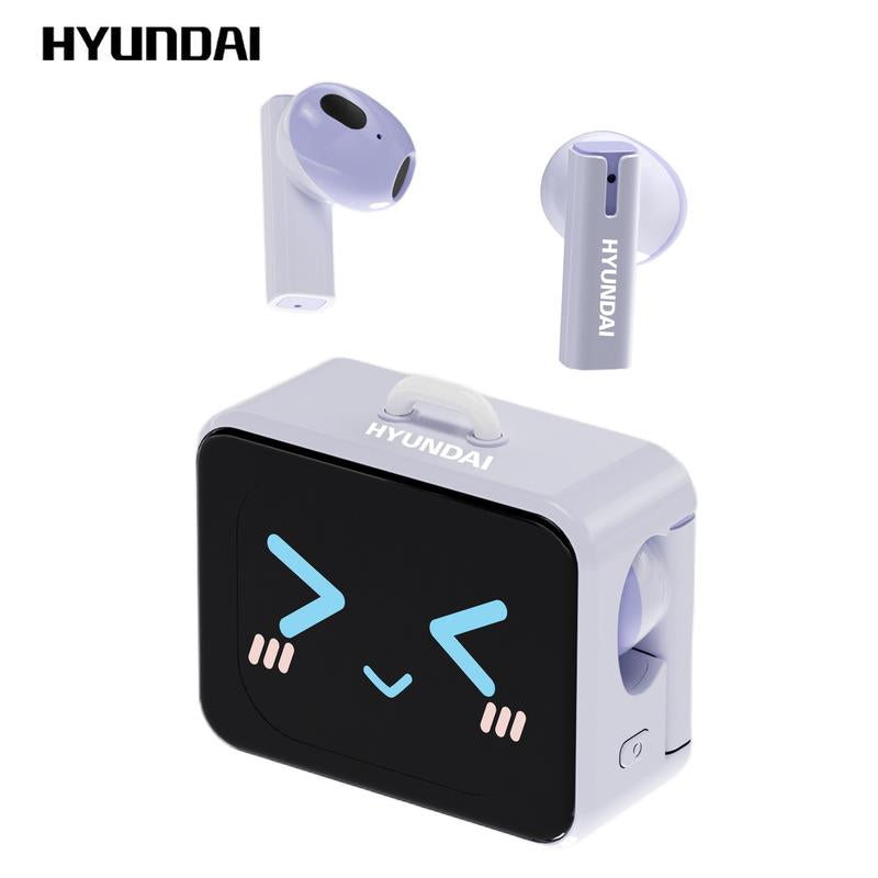 HYUNDAI C19 Multifunctional In-Ear Wireless Headphones with 2025 Bluetooth 6.0, LED Smart Screen, Find Earphones Anti-Loss Function, Hi-Fi Sound,Audio Earbuds for Music & Calls,Ideal Gift for Men & Women