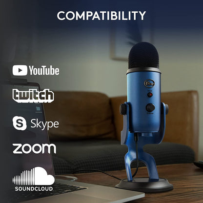Logitech Creators  Yeti USB Microphone for Gaming, Streaming, Podcast, Youtube, Discord, PC, Studio Sound, Plug & Play-Midnight