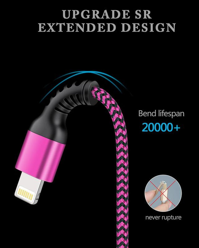 Iphone Charger Cable, [2Pack/3Ft] Apple Lightning Cord for Iphone 14 Pro Max 13 12 Pro/11/Xs/Xr/X/8 Plus/7, Ipad Mini, Ipad Air, USB-A Braided Rapid Charge Core Recharger Power Cargador Charging Connector Apple Adapter Device Fast Cellphone Electronic