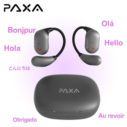 PAXA KC-10 with 169-Language Translation Feature – Wireless Bluetooth Headset 6.0 OWS Waterproof Sport Headsets Noise Reduction Headphones with Mic Earbuds Audio Electronic