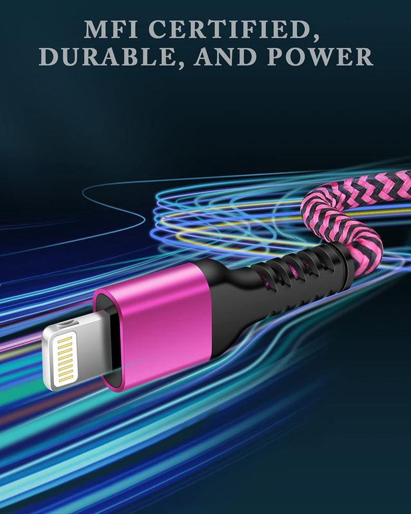 Iphone Charger Cable, [2Pack/3Ft] Apple Lightning Cord for Iphone 14 Pro Max 13 12 Pro/11/Xs/Xr/X/8 Plus/7, Ipad Mini, Ipad Air, USB-A Braided Rapid Charge Core Recharger Power Cargador Charging Connector Apple Adapter Device Fast Cellphone Electronic