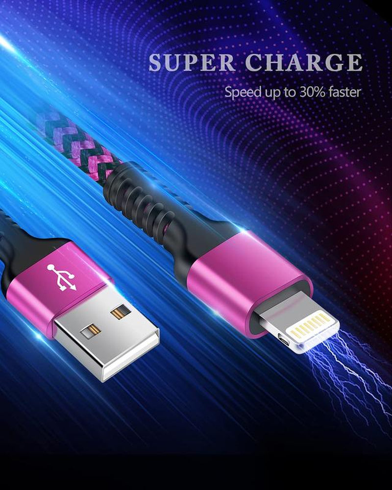 Iphone Charger Cable, [2Pack/3Ft] Apple Lightning Cord for Iphone 14 Pro Max 13 12 Pro/11/Xs/Xr/X/8 Plus/7, Ipad Mini, Ipad Air, USB-A Braided Rapid Charge Core Recharger Power Cargador Charging Connector Apple Adapter Device Fast Cellphone Electronic